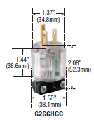 6266HG - Hospital Grade Straight Blade Plugs - Connectors 15 / 20 Amp image