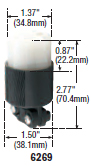 6269BLK - Industrial Grade Straight Blade Plugs - Connectors 15 / 20 Amp (26 - 41) image