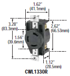 CWL1330R - Receptacles Locking Devices 30 / 40 Amp (26 - 50) image