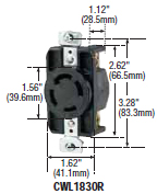 CWL1830R - Receptacles Locking Devices 30 / 40 Amp (26 - 50) image