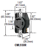 CWL930R - Receptacles Locking Devices 30 / 40 Amp (51 - 60) image