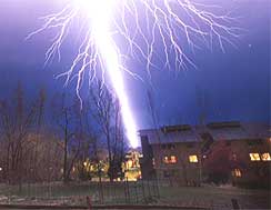 a Lightning strike on a house