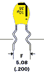Radial Dipped Tantalum Capacitors Lead Style 2
