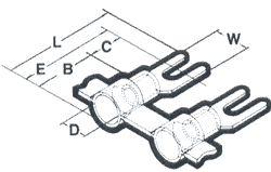 Spade Terminals Dimension Drawing