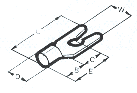 Self-Locking Spade Terminals (Brazed) Dimension Drawing