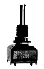 Cermet Potentiometer - 1 Watt, 1/2" square, 1/8" and 1/4" dia. shaft